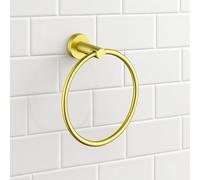 Nes Home Solid Brushed Brass Metal Bathroom Wall Mounted Towel Ring
