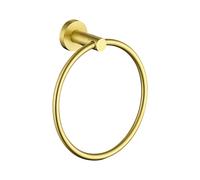 Nes Home Solid Brushed Brass Metal Bathroom Wall Mounted Towel Ring in Gold Nes Home Gold