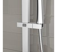 Nes Home Square ABS Adjustable Showerhead Holder Slider Bracket Chrome