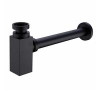 Nes Home Square Bottle Trap & Outlet Pipe Bathroom Basin Sink Brass Matte Black