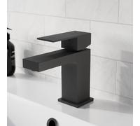Nes Home Square Single Lever Bathroom Matte Black Basin Mono Mixer Tap
