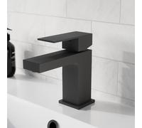 Nes Home Square Single Lever Bathroom Matte Black Basin Mono Mixer Tap