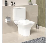 Nes Home Square Tornado Close Coupled Toilet Pan with Integrated Bidet