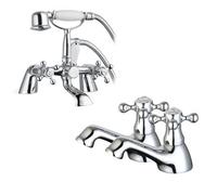 Nes Home Stafford Victorian Basin Taps & Bath Shower Mixer Tap