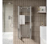 Nes Home Chrome Straight Bathroom Towel Radiator 1200 x 500 mm