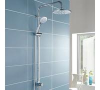 Nes Home Studio Bath Round Shower Mixer With Exposed Dual Round Shower Head 3 Way Chrome