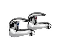 Nes Home Hot & Cold Basin Tap Pair Set Chrome Bathroom Sink