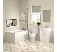 Nes Home Suite 1400mm Bathtub With Screen Vanity And Toilet With Shower Set