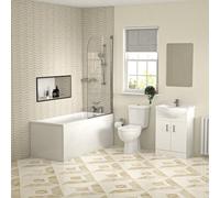 Nes Home Suite 1500mm Bathtub With Screen Vanity And Toilet With Shower Set