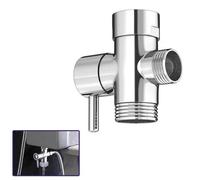 Nes Home Bidet T-Adapter Diverter Valve with Lever Chrome for Toilet Sprayer