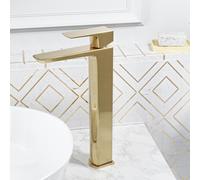Nes Home Tall Basin Mixer Brushed Brass Bathroom Tap