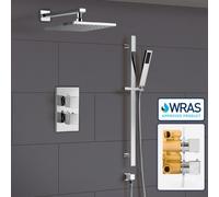 Nes Home Temel Square Concealed 2 Outlet Thermostatic Mixer Shower Tap