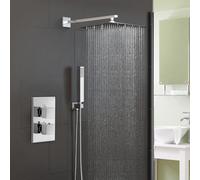 Nes Home Temel Square Concealed Thermostatic Mixer Valve With Hand Held & Shower Head Set