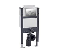 Nes Home Top or Front Wall Hung Toilet Frame Chrome Flush Round Buttons