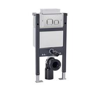 Nes Home Top or Front Wall Hung Toilet Frame Chrome Flush Square Buttons