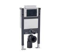 Nes Home Top or Front Wall Hung Toilet Frame Matte Black Flush Square Buttons