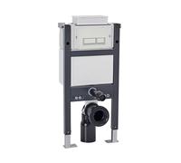 Nes Home Top or Front Wall Hung Toilet Frame Matte Chrome Rectangle Flush Buttons