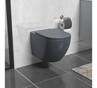 Nes Home Tornado Flush Dark Grey Wall Hung Rimless Toilet With Soft Close Seat