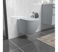 Nes Home Tornado Flush Matte Grey Wall Hung Rimless Toilet With Soft Close Seat