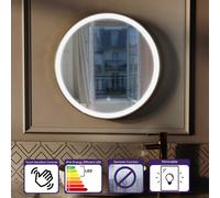 Nes Home Touch Sensor Bathroom LED Mirror Demister 500x700mm Matte Black