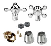 Nes Home Traditional Basin Cross Head Tap Reviver Kit 1/2" Cold and Hot Chrome