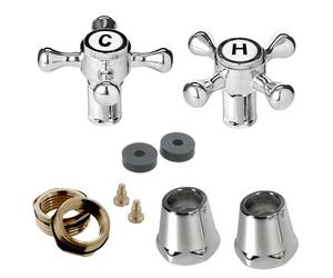 Nes Home Traditional Basin Cross Head Tap Reviver Kit 1/2" Cold and Hot Chrome