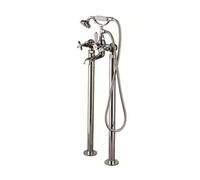 Nes Home Traditional Chrome Freestanding Bath Shower Mixer Complete with Handset in Silver Nes Home Silver