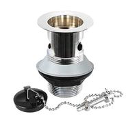 Nes Home Traditional Plug and Chain Basin Sink Slotted Bathroom Drain Waste Chrome