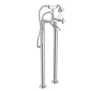 Nes Home Trafford Freestanding Cross Head Bath Shower Mixer Tap Chrome