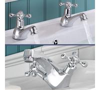 Nes Home Trafford Victorian Basin Taps & Basin Mono Mixer Tap Chrome