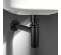 Nes Home Universal Bathroom Basin Sink Bottle Trap Waste Premium Matte Black Nes Home Black