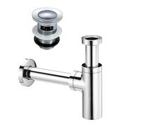 Nes Home Universal Chrome Bottle Trap & Slotted Waste for Bathroom Basin Sink in Silver Nes Home Silver
