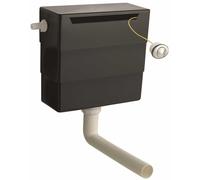 Nes Home Universal Plastic Concealed Toilet Cistern With L Bend & Dual Flush Button in Black Nes Home Black