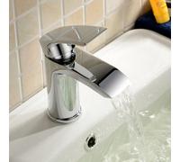 Nes Home Vago Bathroom Waterfall Basin Mono Mixer Tap Chrome Brass Deck Mounted