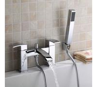 Nes Home Vibra Modern Design Deck Mounted Bath Shower Mixer Tap With Pencil Handset Kit