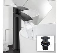 Nes Home Vigan Bathroom Basin Mixer Tall Tap & Waste Matte Black