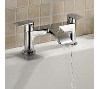 Nes Home Vigan Waterfall Basin Mono & Bath Filler Mixer Tap Chrome in Silver Nes Home Silver