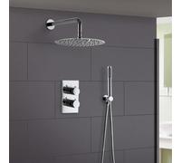 Nes Home Violet Concealed Round Thermostatic Shower Mixer And Shower Head With Handset Kit
