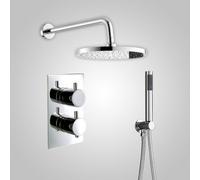 Nes Home Violet Round Thermostatic Shower Mixer Set - Shower Head & Handset