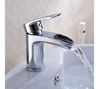 Nes Home Virgo Waterfall Bathroom Tap Basin Mono Mixer Chrome Solid Brass With Free Waste