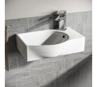 Nes Home Wall Hung Rectangle Basin Sink Right Hand