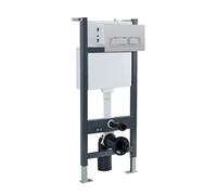Nes Home Wall Hung Toilet Cistern Frame with Avant Chrome Square Push Button