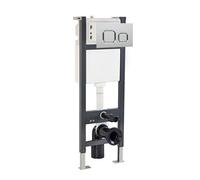Nes Home Wall Hung Toilet Wc Cistern Frame With Avant Chrome Square Push Button