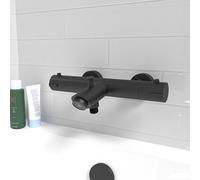 Nes Home Wall Mounted Thermostatic Black Bath Filler Shower Mixer Tap
