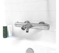 Nes Home Wall Mounted Thermostatic Chrome Bath Filler Shower Mixer Tap