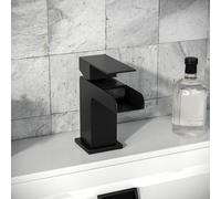 Nes Home Waterfall Basin Mono Mixer Tap Matte Black Bathroom Sink Faucet Nes Home Black