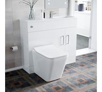Nes Home White 1000 Slimline Vanity Basin Wc Unit Btw Rimless Toilet