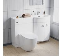 1100 mm Right Hand Side Sink White Combination Vanity Unit With Rimless Toilet