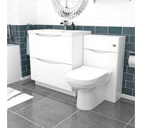 Nes Home White 1300mm Drawers Basin Vanity, Wc Unit And Btw Toilet