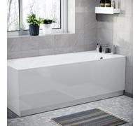White 1700mm Water Proof Durable PVC Front Bath Panel 15mm Thick Nes Home White One Size